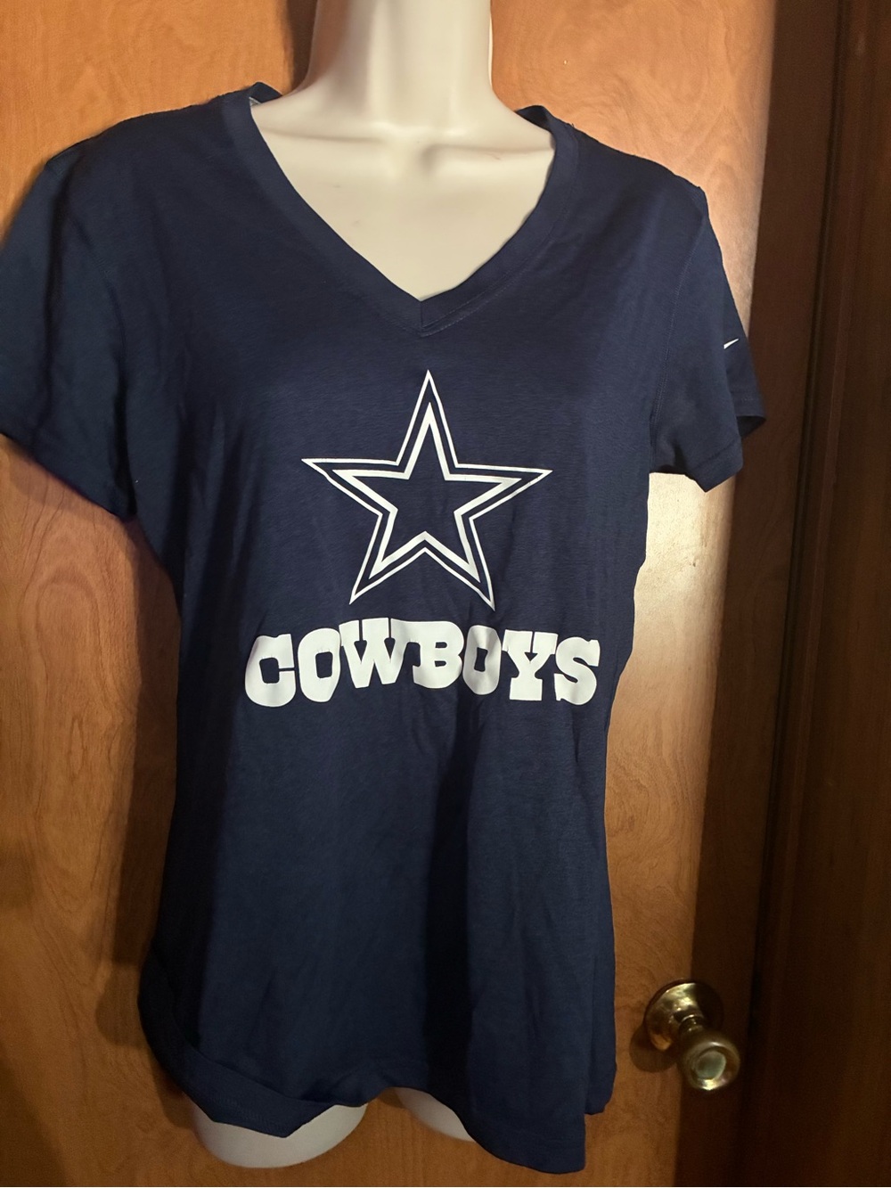 Dallas Cowboys Girls' Navy V-Neck Team T-Shirt